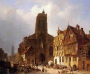 unknow artist, European city landscape, street landsacpe, construction, frontstore, building and architecture. 168